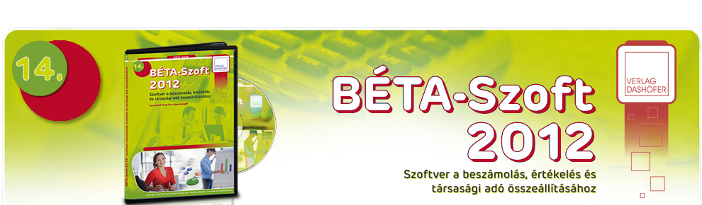 BÉTA-Szoft - 2009 :: Szoftver a Beszámolás, Értékelés és Társasági Adó összeállításához